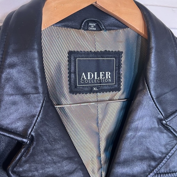 Adler Collection Vintage Black Button Up Leather Jacket, Women’s Size XL - Picture 3 of 15